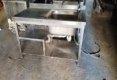 Γούρνες INOX με ραφάκι από κάτω χωρίς ντουλάπι, μπαταρία και περασμένο σιφώνι, ρακόρ